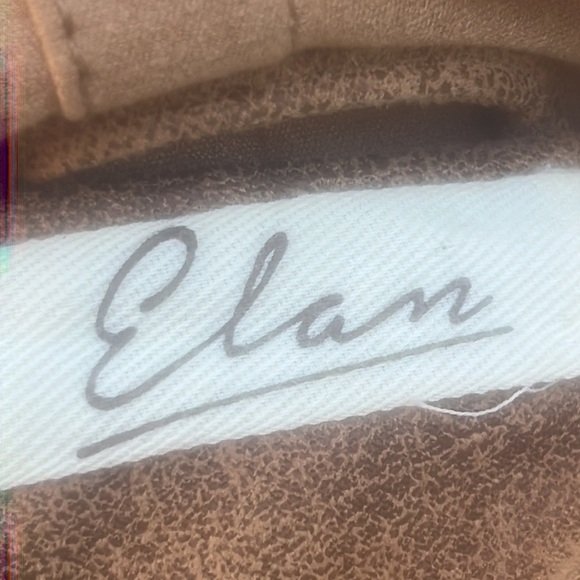 ELAN Faux Distressed Leather Asymetrical Zipper Jacket Caramel Brown Womens M - Picture 8 of 9